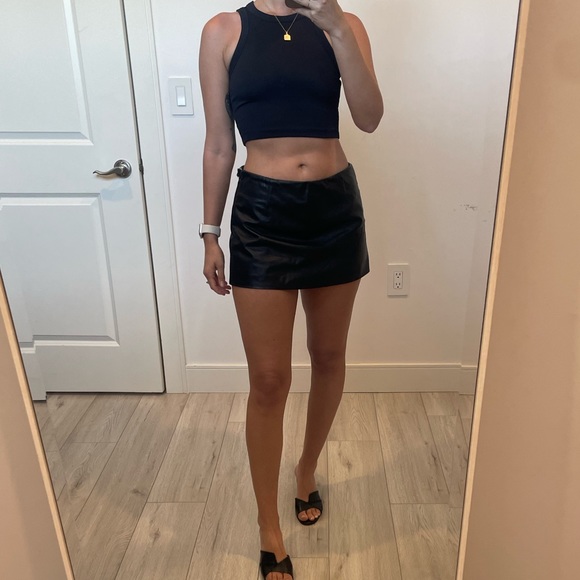 Diane Von Furstenberg Leather Skort - Picture 4 of 13